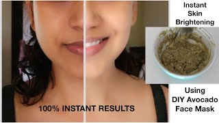 Instant Skin Brightening with DIY Avocado Face Mask|| Simple Home Remedy for Skin Brightening