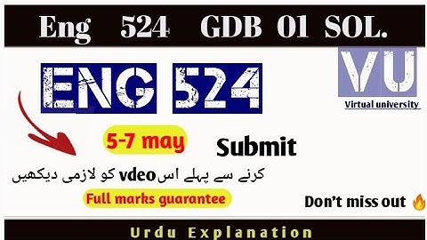 Eng524 GDB 01 | solution 2025|VU| |Eng524 #rslearningzone524GDBbyRSLearningZone