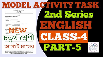 Model Activity Task Class 4 English Part 5||English Model Activity Task Class 4 Part 5||#WBBSE