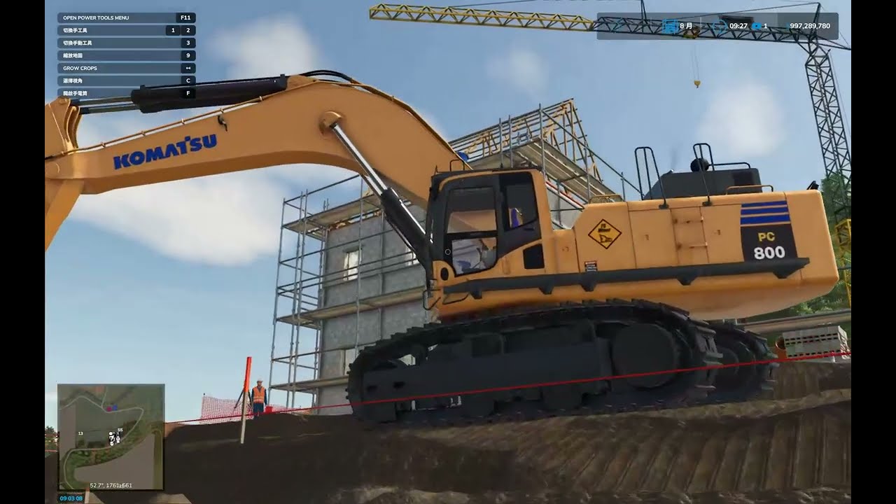 FS25 - TerraFarm - Komatsu PC800 Excavator Digging @ Bergblick