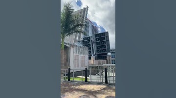 View of a draw bridge going up