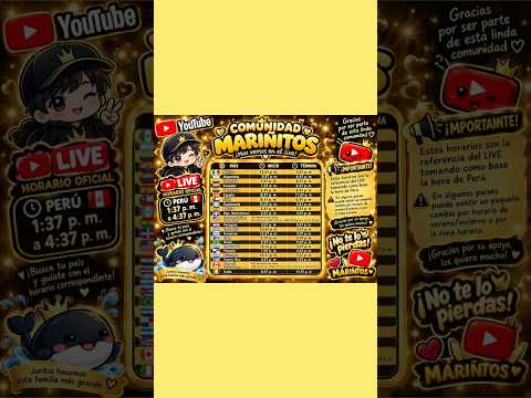 ☀️MARIÑITOS HORARIO DE LIVE YOUTUBE ☀️DE TARDE☀️ #JOBMARIÑO #JobMariño #jobmariño #fandomMariñitos