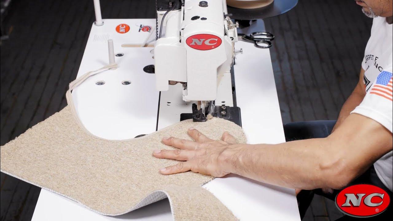 Carpet Binding Machine For Aircraft Auto Mats, RV, Marine. Binds acute angles exponentially