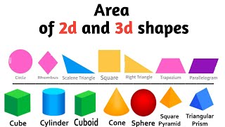 All area Formulae of 2d and 3d shapes | All formulas | screenshot 2