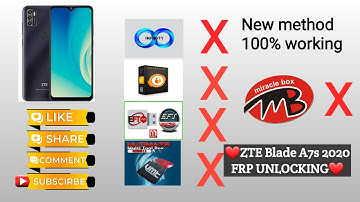ZTE Blade A7s 2020 A7020 Frp bypass new method 100% working
