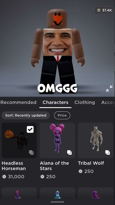 Used headless horseman roblox account with some other characters