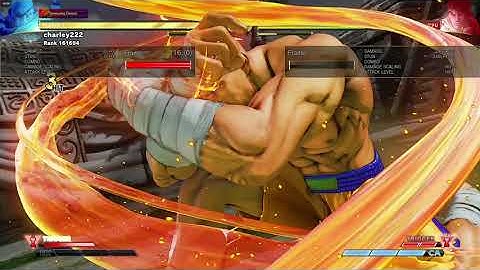 sf5 sagat Anti-air vt1  3 bar  middle screen combo