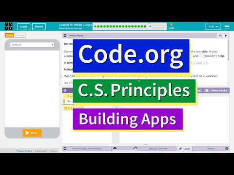 While Loops Lesson 11.18 Tutorial with Answers Code.org CS Principles