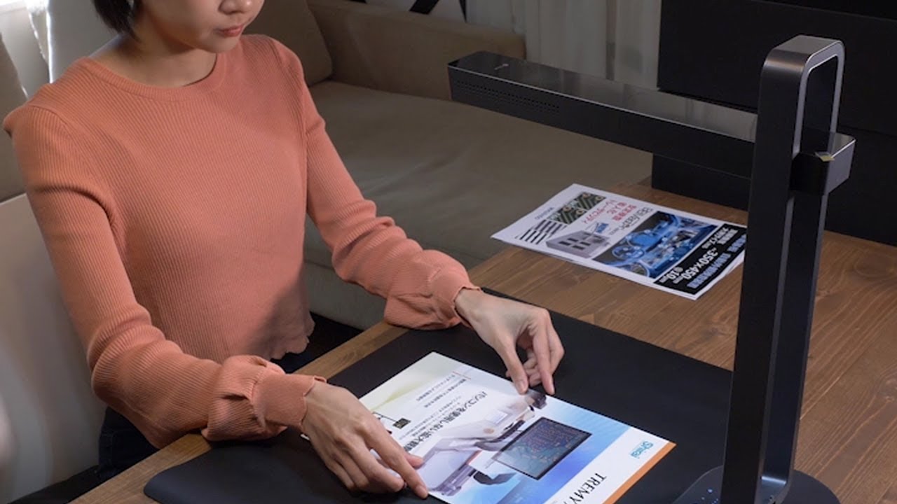 デスクライト兼用・超高速スマートスキャナー『Aura』 - YouTube