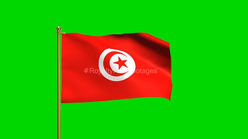 Tunisia National Flag HD | World Countries Green Screen Flag animation loop | Royalty Free Footages