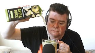 Asmr - Drinking Ice Cold Fresh Pressed Apple Juice With Frozen Apple Pieces