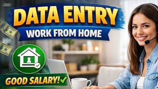 🛑Data Entry Work From Home Job 🔥| Good Salary | Remote Job | Apply Online | Open for All 😍
