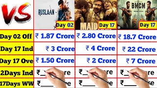 Ruslaan day 02 vs Maidaan day 17 vs BMCM day 17 box office collection comparison।।