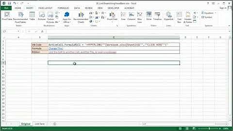 How to Link Sheets Using Visual Basic in Excel