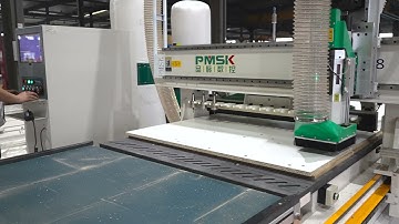 Linear ATC CNC router cutting particleboard panels EA48-F翻板加工 [GETE] 品脉数控 开料机
