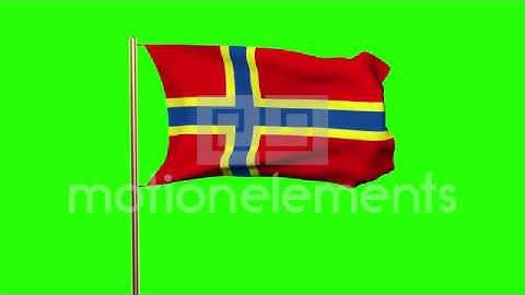 Orkney Islands Flag Waving In The Wind. Green Screen, Alpha Matte. Loopable Anim Stock Animation