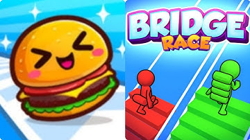 Bridge Race 3D vs Food Run 3D 🖤🖤💖💖Walkthrough Android IOS Gameplay Ep 1