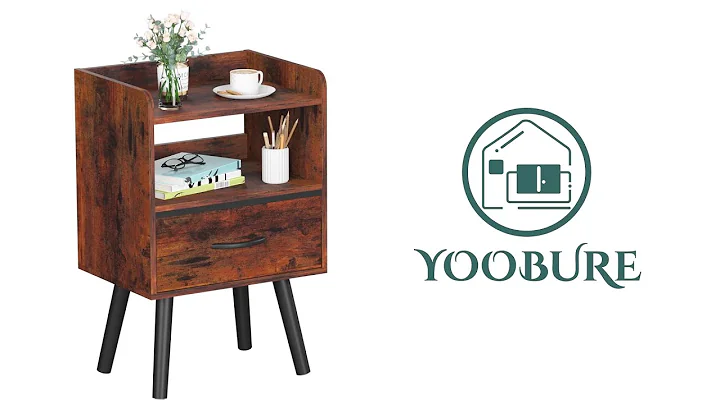 ⭐Yoobure Mid Century Modern Nightstand, Wood Bedside Table, 2-Tier Bed Side Table for Bedroom