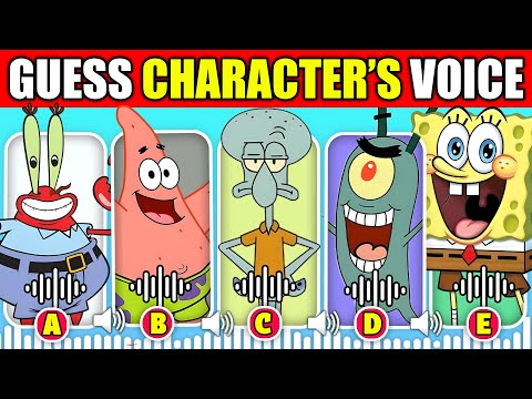 CRAZIEST Guess The Voice Quiz SpongeBob SquarePants Squidward, Patrick Star, Mr. Krabs, Gary by Blaze Galaxy