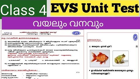 Class 4 EVS Unit Test | വയലും വനവും