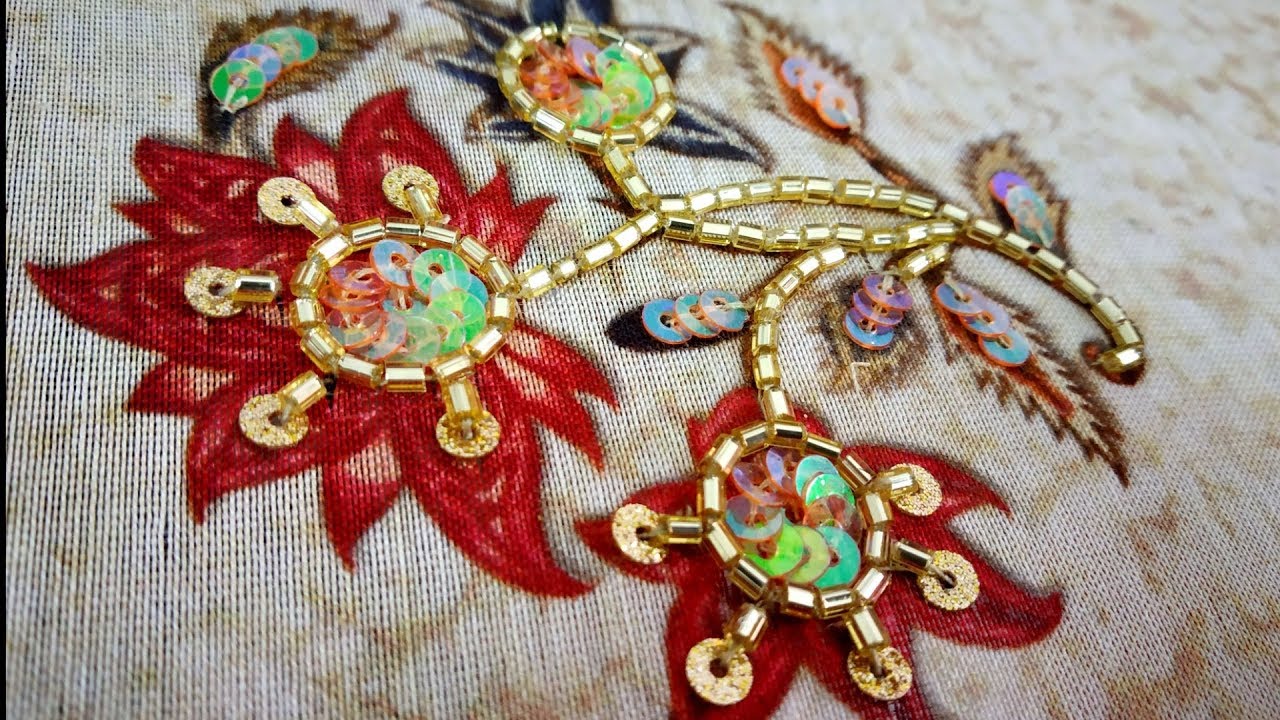 How to highlights printed fabric with hand embroidery work youtube