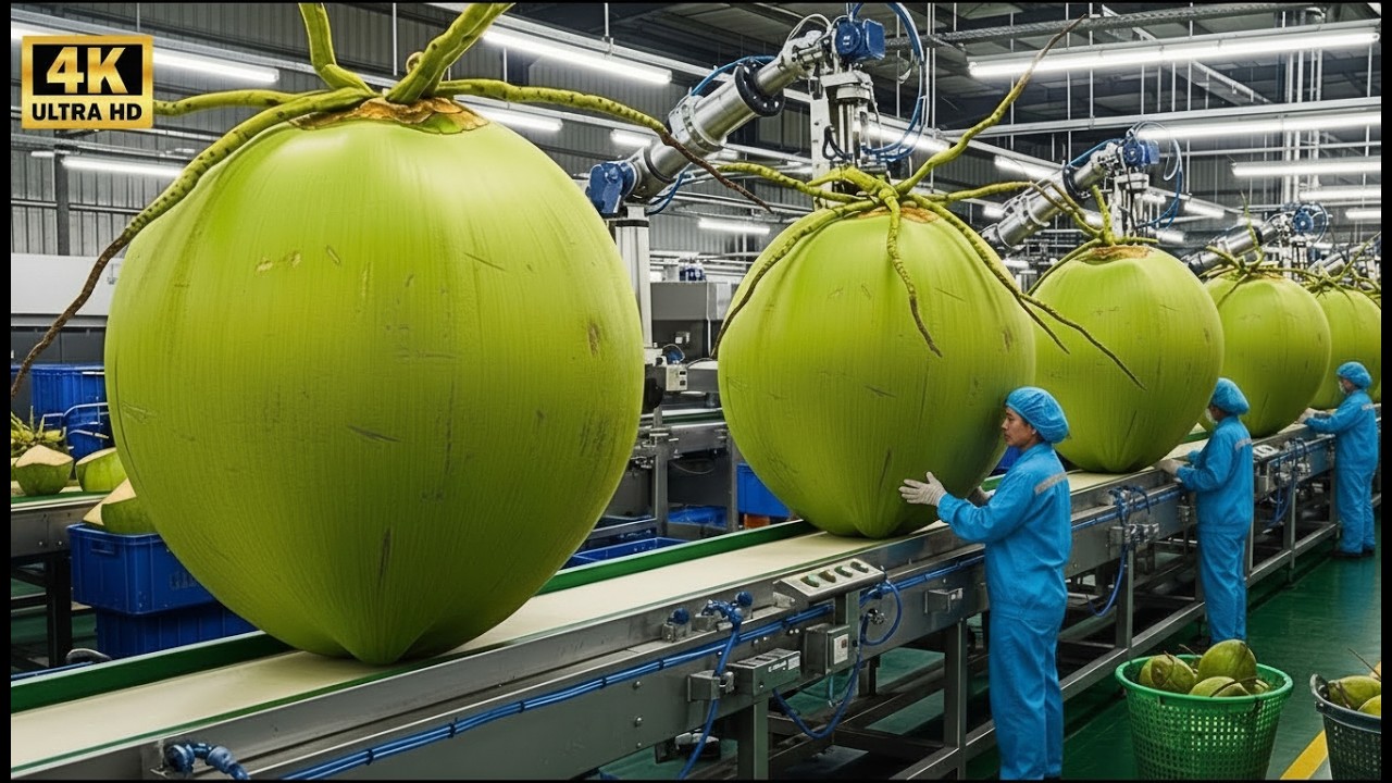 Inside a High-Tech Coconut Water Factory – From Tropical Harvest to Bottled Perfection full