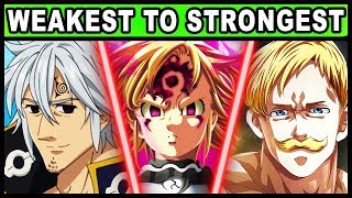 All Power Levels RANKED from Weakest to Strongest! (Seven Deadly Sins / Nanatsu no Taizai)