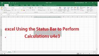 excel Using the Status Bar to Perform Calculations u4e3