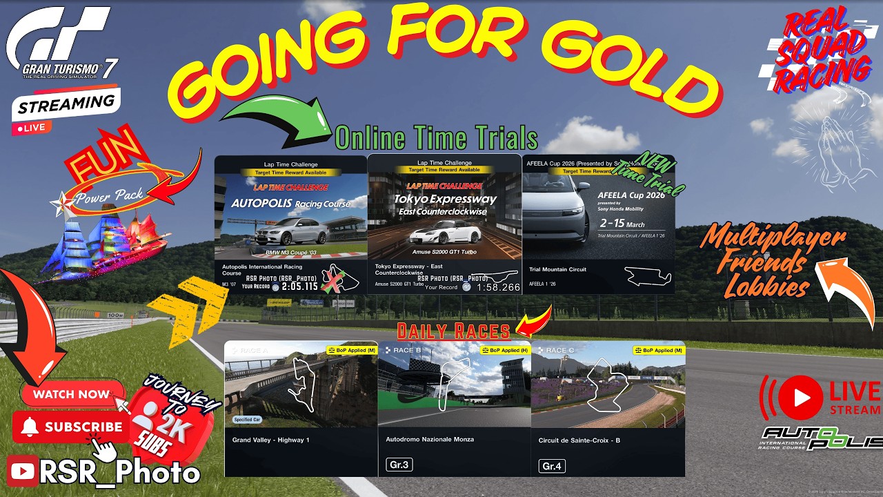GT7 Gran Turismo 7 🏆GOING For GOLD, Time Trial Expiring🏆 Daily Race Quali-Lap + Lobbies!! Let's Go!!
