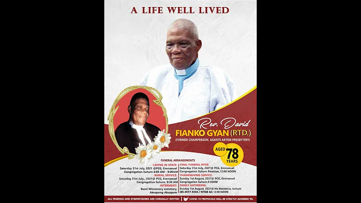 BURIAL SERVICE FOR THE LATE REV. DAVID FIANKO GYAN (RTD.)