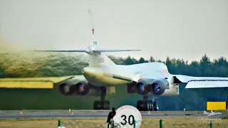 Сверхзвуковой Ту-160. Взлёт из Жуковского на форсаже.