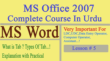 MS Word 2007 Complete Course in Urdu | Lesson # 05| MS Word 2007 Lesson 5 | InfoUstaad