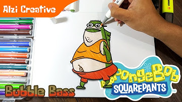 Menggambar dan Mewarnai | How to Draw and Coloring Bubble Bass | SpongeBob SquarePants