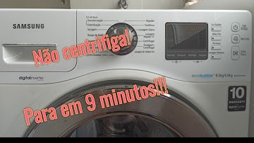 Lava e seca Samsung parando em 9 min de lavagem e não centrifugando - solução rápida e fácil
