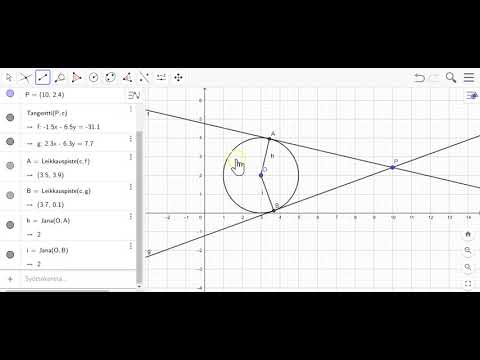 Video: Kuinka Piirtää Tangentteja Ympyröihin