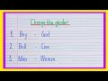Change the gender in English | Masculine and Feminine Gender | Gender Name 10 | Gender