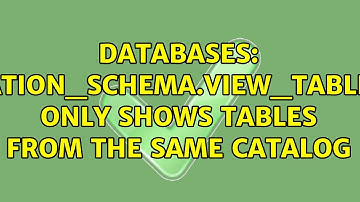 Databases: INFORMATION_SCHEMA.VIEW_TABLE_USAGE only shows tables from the same catalog