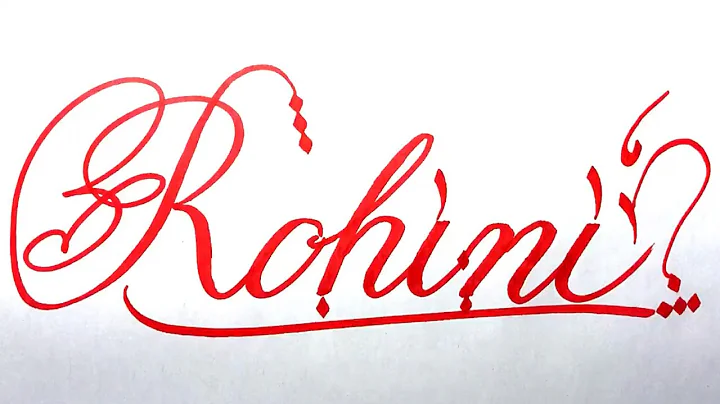 Rohini Name Signature Calligraphy Status | How to write with Cut Maker  #calligraphy #cursive