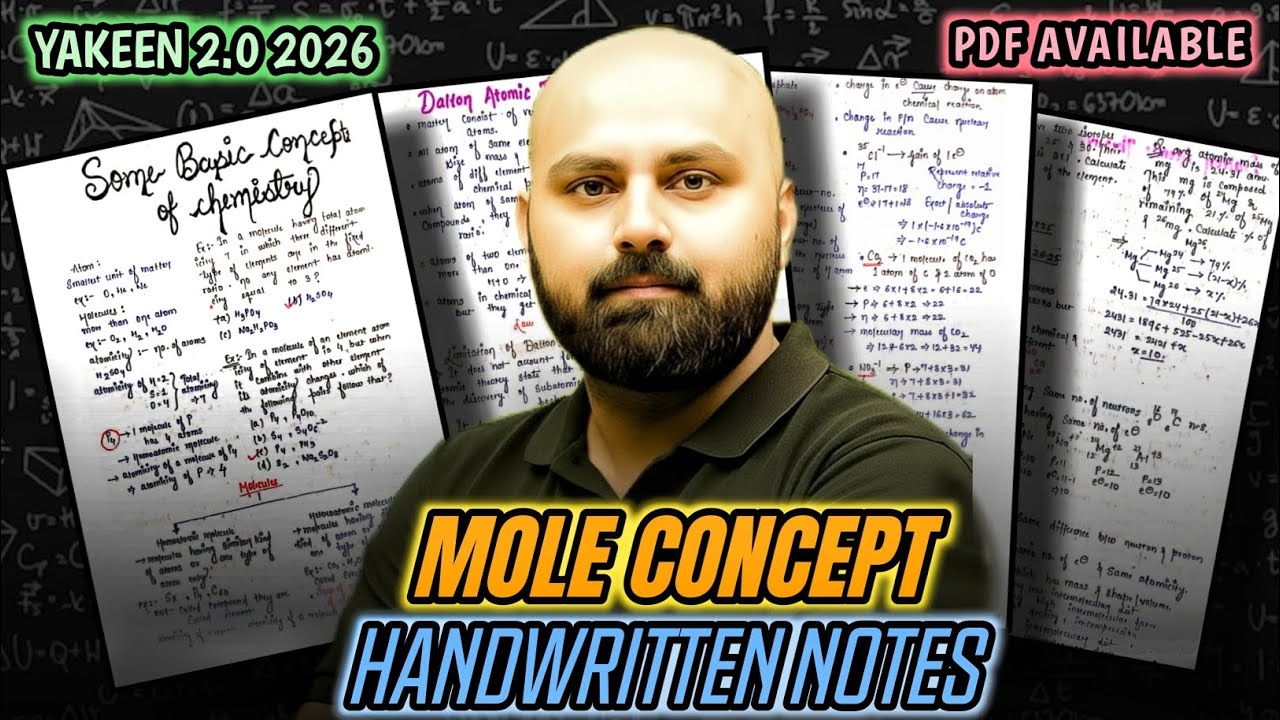 Mole Concept handwritten notes | Yakeen 2.0 2026 | Sudhanshu Sir | Neet ...