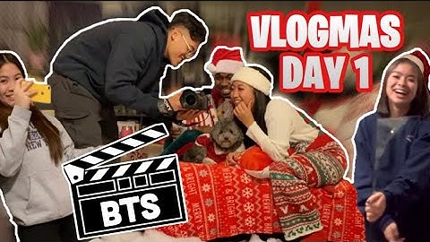 BEHIND THE SCENES OF OUR VLOGMAS INTRO  *VLOGMAS DAY 1*