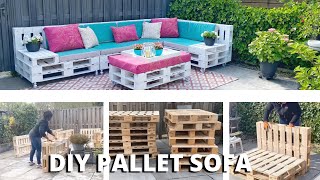 : DIY PALLET FURNITURE | How To Build A Pallet Patio Set | Backyard Make over | Under  125!!!