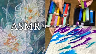 【ASMR】Painting 'Daffodils' in Japanese art style [2/5] uncut, no talking