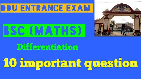 DDU entrance exam /Most important question (Differentiation) with solution / Bsc (Maths).