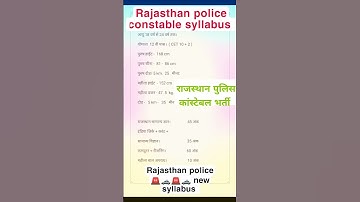 Rajasthan police constable syllabus 2025 #2025 #rajasthanpolice #syllabus #policeexam #trending