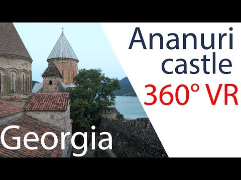 Ananuri castle complex, Georgia. 360° VR Video