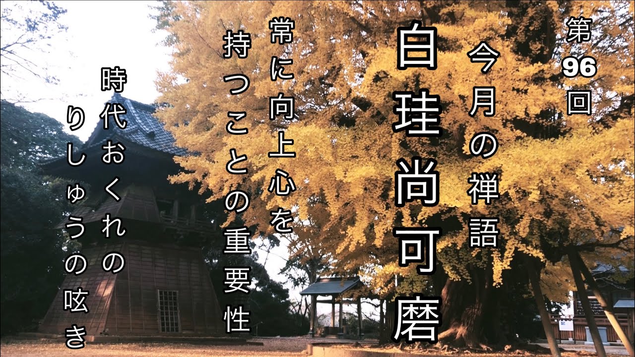 禅語『白珪尚可磨』常に向上心を持って努力し続ける重要性 - YouTube