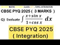 Q) If Integration ∫ ( x+ sin x ) / ( 1 + cos x ) d𝑥 #cbse2024 #CBSE2025 #cbse #integration