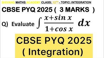 Q) If Integration  ∫ ( x+ sin x ) / ( 1 + cos x ) d𝑥 #cbse2024 #CBSE2025  #cbse #integration