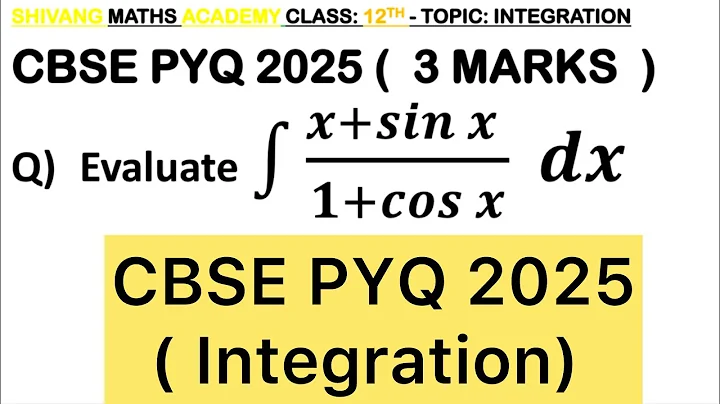 Q) If Integration  ∫ ( x+ sin x ) / ( 1 + cos x ) d𝑥 #cbse2024 #CBSE2025  #cbse #integration