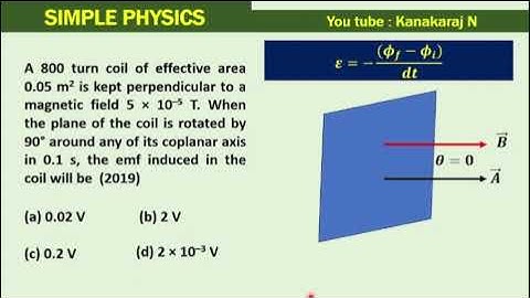 120602N A 800 turn coil of effective area 0 05 m2 is kept perpendicular to a magnetic field 5 × 10–5